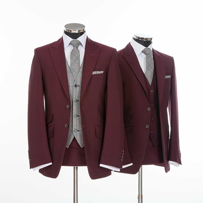 Burgundy Wedding Suit Hire 2023