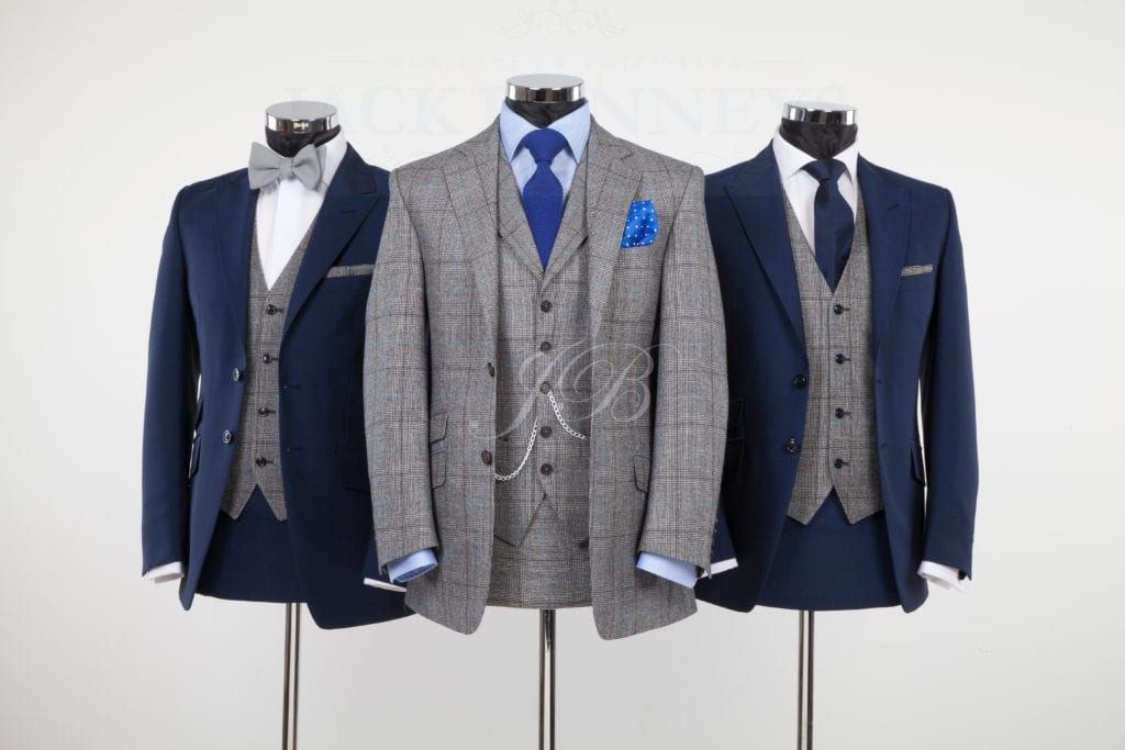 blue prince of wales made to measure wedding suit