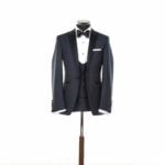 wedding blue black tie suit