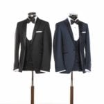 slim black tie wedding suit hire