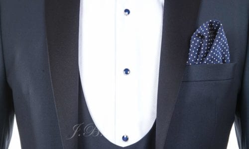 Slim black tie wedding suit