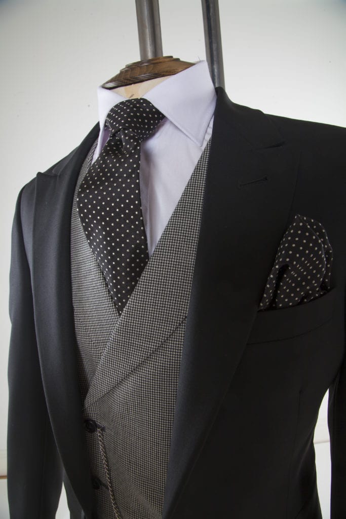 dog tooth wedding suit with trouser and waistcoat