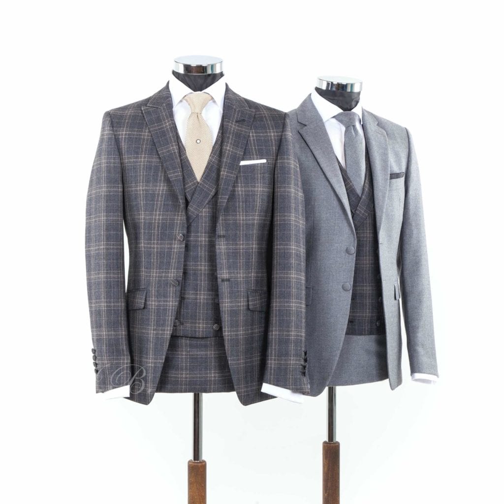 grey check wedding suit 