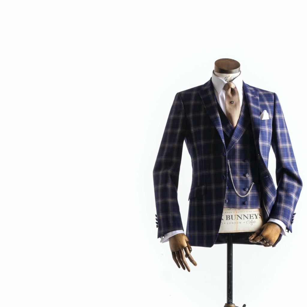 checked slim hire suit for groom