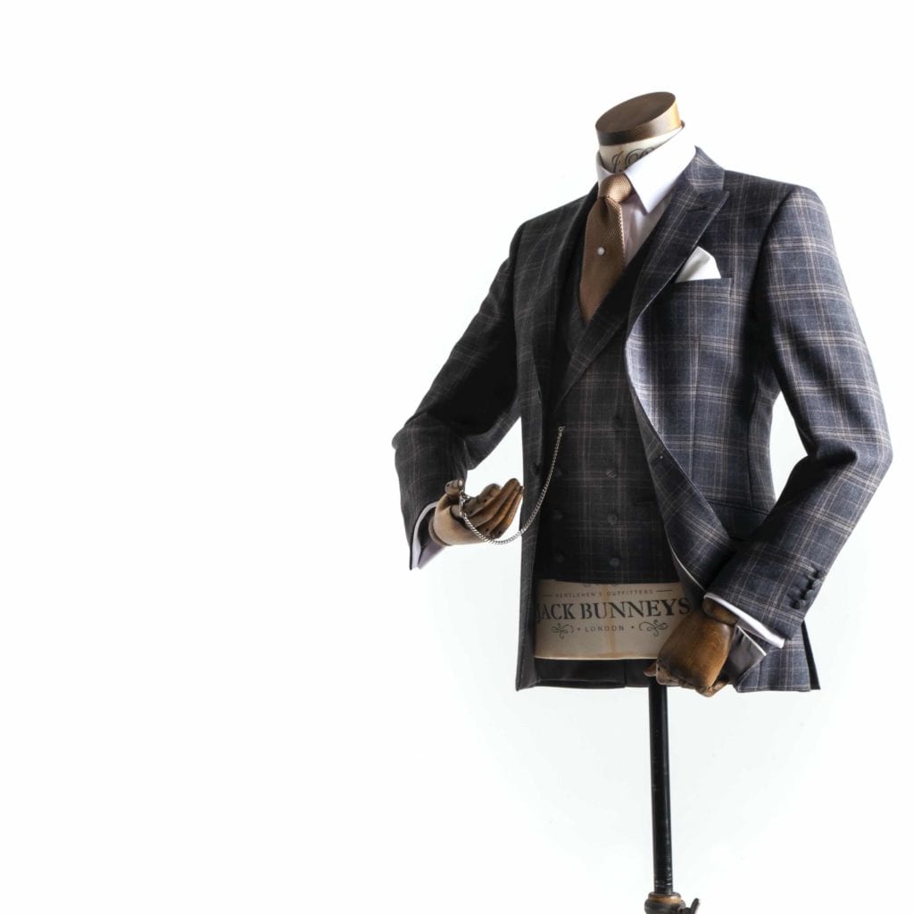 checked slim wedding suit hire 