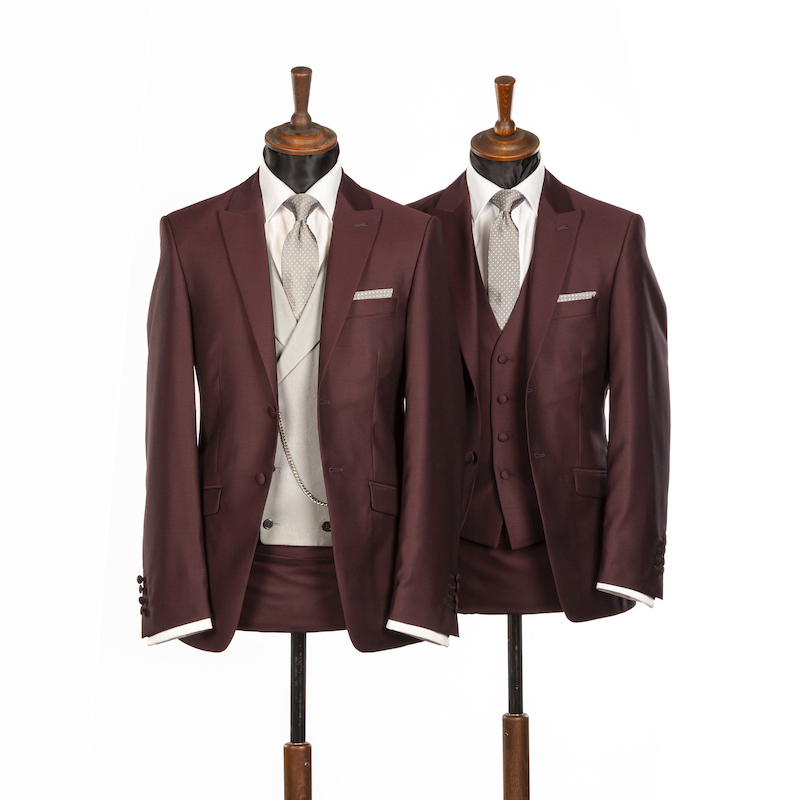 Burgundy / Maroon Wedding Suits to hire