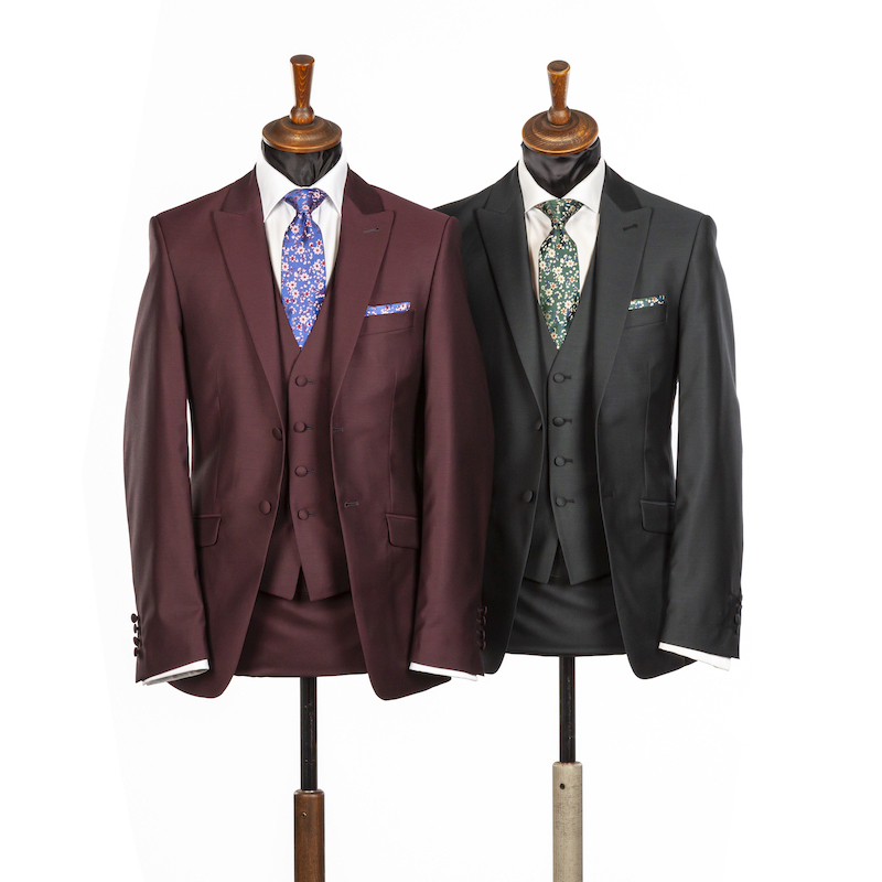 Luxury Wedding Suit Hire 2024 forest green and burgundy 