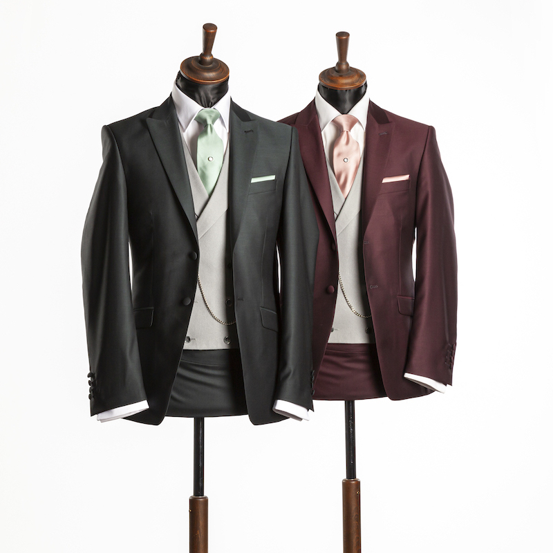 Luxury Wedding Suit Hire 2024 forest green and burgundy 