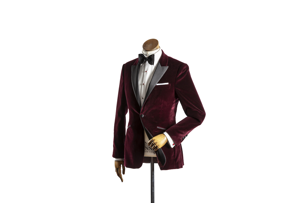 Maroon Velvet Dinner Jacket Tuxedo for weddings 2024