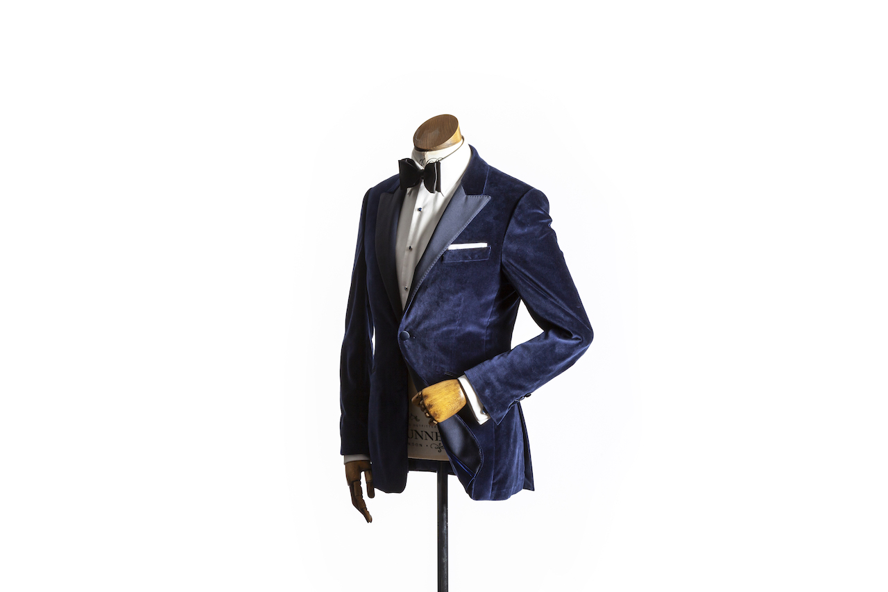 Navy Velvet Tuxedo Wedding Jacket